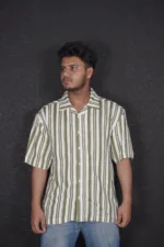 Drop Shoulder | Cuban | Olive Striped - Image 2