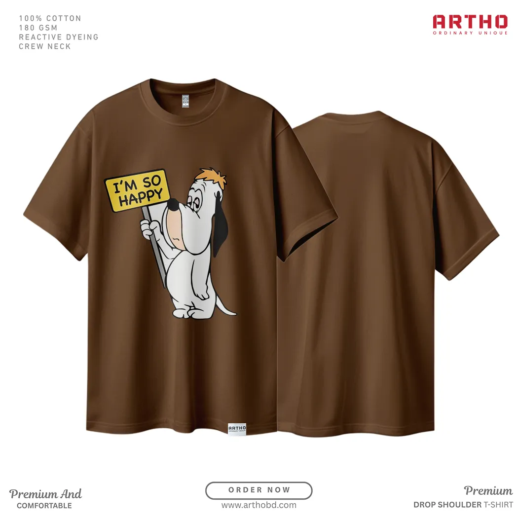 T-Shirt-Mock-BOth-Side-10_result Artho Unisex Printed Drop Shoulder T-Shirt - Image 1