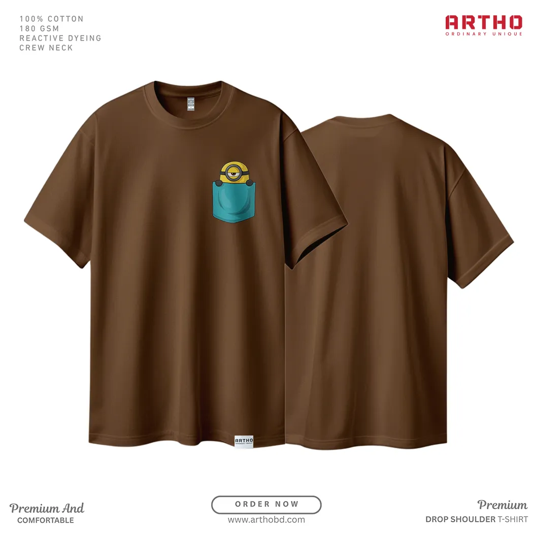 T-Shirt-Mock-BOth-Side-12_result Artho Unisex Printed Drop Shoulder T-Shirt - Image 1