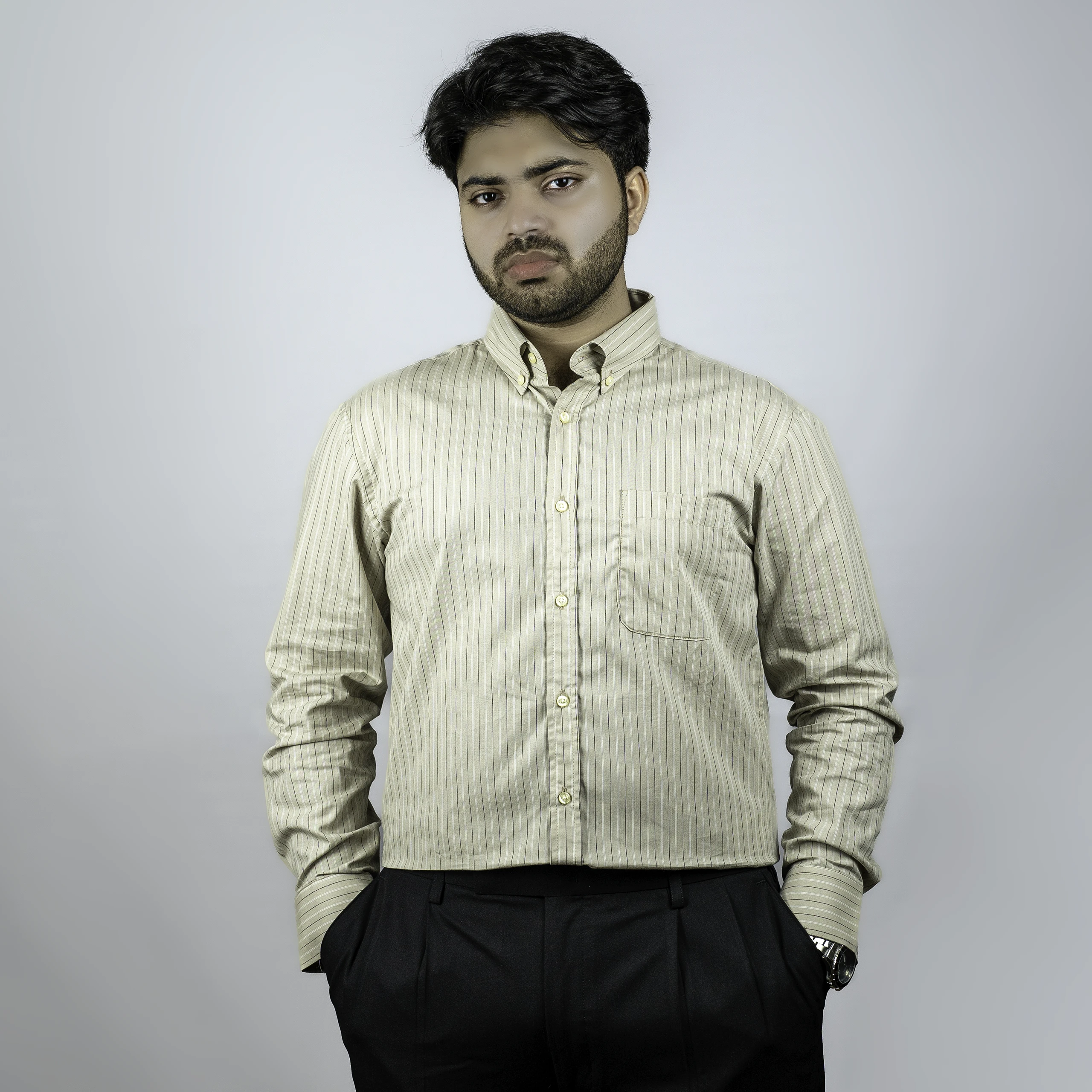 ARTHO00431-Edit Full Sleeve Shirt | Sand Stripe - Image 1